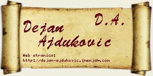 Dejan Ajduković vizit kartica
